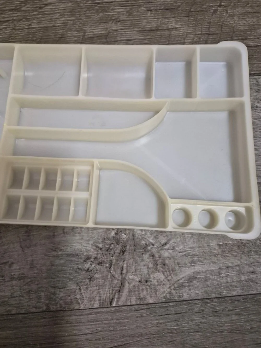 White Plastic Sewing Organizer Tray With Multiple Compartments Vintage